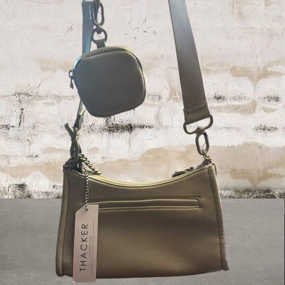 Thacker New York NWT Neoprene Gigi Crossbody in Pale Gray or Mask - Picture 1 of 8